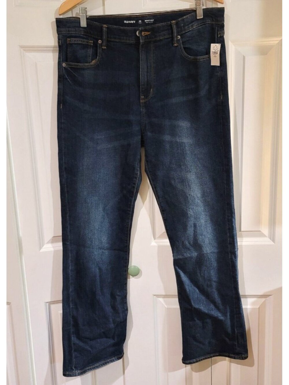 Old Navy Womens 20 Plus Boot Cut Built in Flex Jeans Dark Wash Distressed